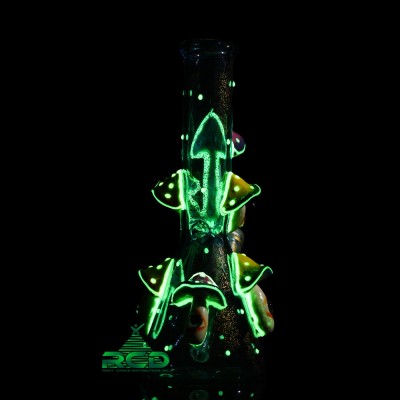WATER PIPE GLOW IN DARK ARTISTIC MUSHROOM WP15027 1CT